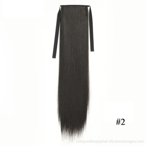 Private Label Straight Synthetic Hair Extensions Hair ponytail for Women Long Ponytails
